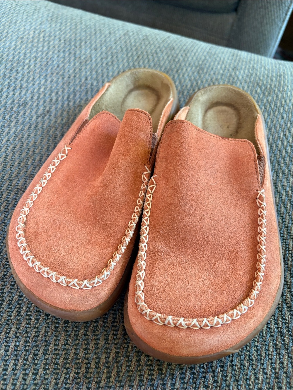 Birkenstock Tatami Soft Peach/Coral Suede Leather Clogs Size 39 - Picture 4 of 9